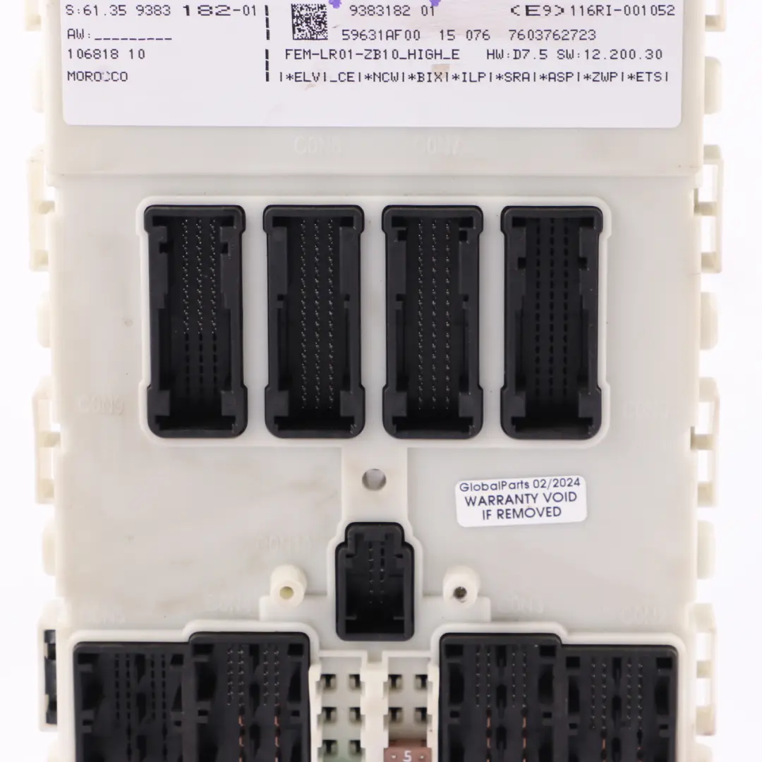 BMW F20 F21 F22 F30 F31 F32 F36 Module contrôle FEM LR01 - SKU 9383182 - Numéro de pièce 9383182
