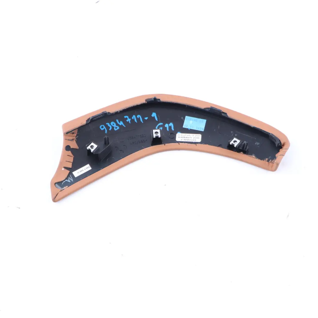 Centre Console Air Vent Bracket Frame Trim Cognac Brown to BMW G11 Rear with Part number 9384711 BMW G11 Rear Centre Console Air Vent Bracket Frame Trim Cognac Brown - SKU 9384711-1 - Part number 9384711
