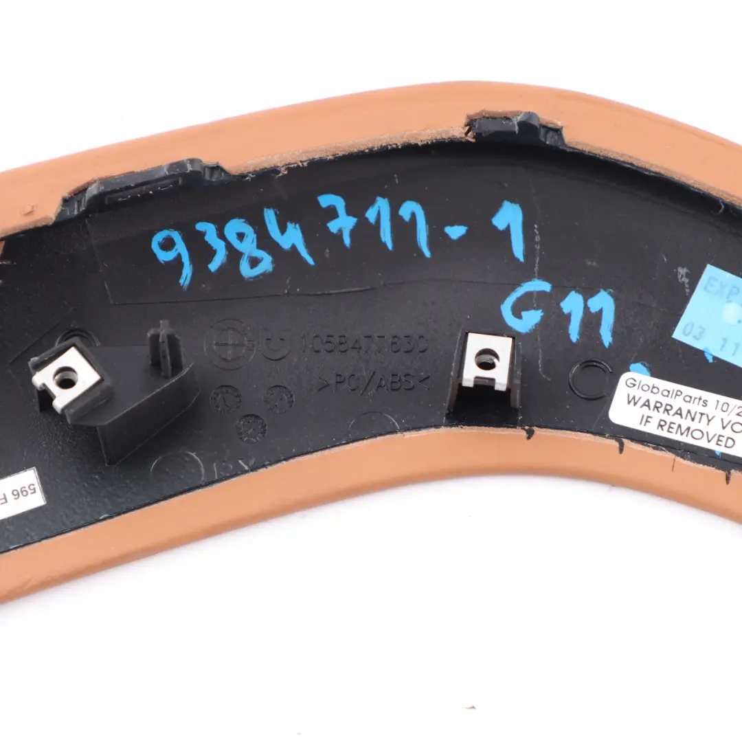 Centre Console Air Vent Bracket Frame Trim Cognac Brown to BMW G11 Rear with Part number 9384711 BMW G11 Rear Centre Console Air Vent Bracket Frame Trim Cognac Brown - SKU 9384711-1 - Part number 9384711