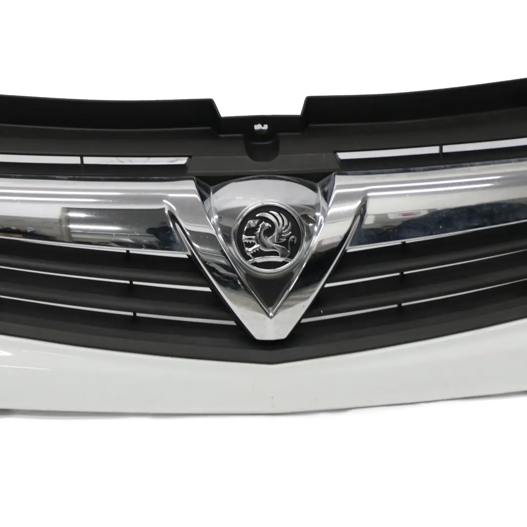 Front Grille Upper Air Grille Trim Panel Cover Icy White - 389 to Vauxhall Vivaro A with Part number 93856149 Vauxhall Vivaro A Front Grille Upper Air Grille Trim Panel Cover Icy White - 389 - SKU 93856149-ICW1 - Part number 93856149