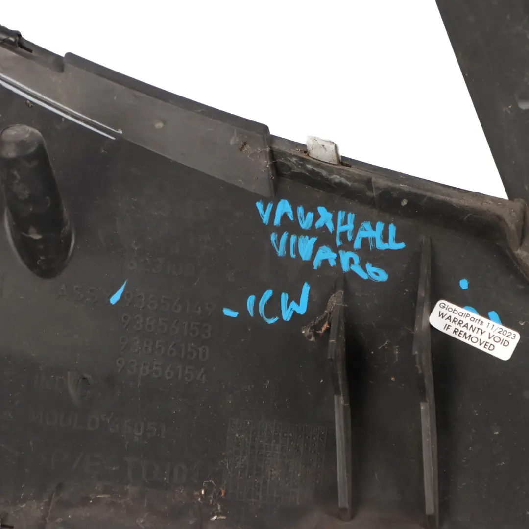 Front Grille Upper Air Grille Trim Panel Cover Icy White - 389 to Vauxhall Vivaro A with Part number 93856149 Vauxhall Vivaro A Front Grille Upper Air Grille Trim Panel Cover Icy White - 389 - SKU 93856149-ICW - Part number 93856149