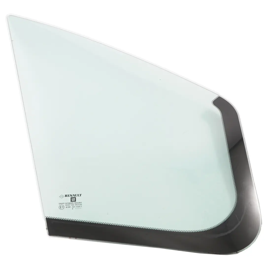 Window Quarter Glass Front Door Right O/S AS2 to Renault Trafic 3 Vivaro B with Part number 93867824 Renault Trafic 3 Vivaro B Window Quarter Glass Front Door Right O/S AS2 - SKU 93867824 - Part number 93867824
