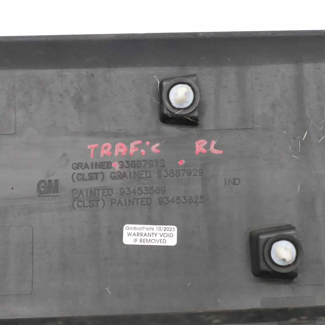 Mk3 Moldura Puerta Corredera Lado Izquierdo Tapa Ribete para Renault Trafic con número de pieza 93867912 Renault Trafic Mk3 Moldura Puerta Corredera Lado Izquierdo Tapa Ribete - SKU 93867912 - Número de pieza 93867912