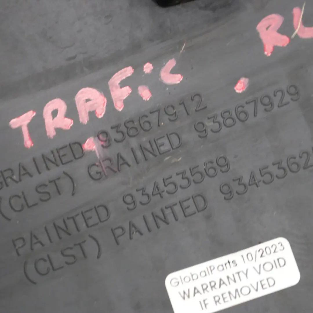 Mk3 Moldura Puerta Corredera Lado Izquierdo Tapa Ribete para Renault Trafic con número de pieza 93867912 Renault Trafic Mk3 Moldura Puerta Corredera Lado Izquierdo Tapa Ribete - SKU 93867912 - Número de pieza 93867912