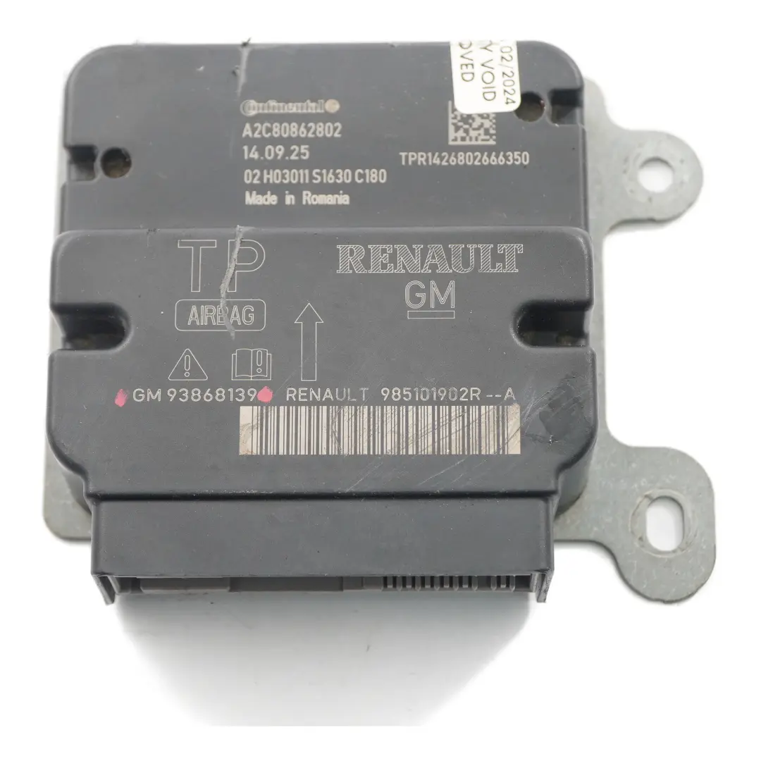Módulo Aire Control ECU 985101902R para Renault Trafic III Opel Vivaro B con número de pieza 93868139 Renault Trafic III Opel Vivaro B Módulo Aire Control ECU 985101902R - SKU 93868139 - Número de pieza 93868139