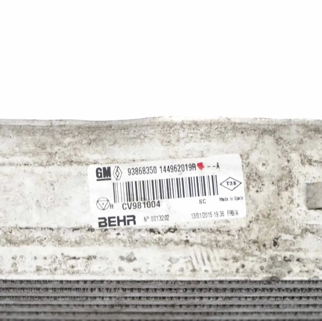 Charge Air Cooler Radiator Renault Trafic 3 Opel Vivaro B Intercooler - SKU 93868350 - Part number 93868350