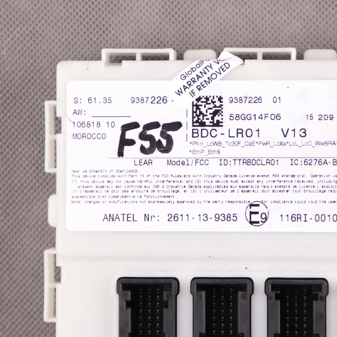 Mini One F54 F55 F56 F60 ECU Cuerpo Controlador De Dominio BDC Módulo - SKU 9387226 - Número de pieza 9387226