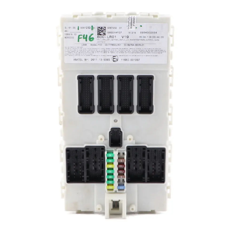 ECU Corpo controllore dominio BDC Modulo unità controllo 5A402E6 per BMW F45 F46 F48 con numero di parte 9387232 BMW F45 F46 F48 ECU Corpo controllore dominio BDC Modulo unità controllo 5A402E6 - SKU 9387232 - Numero di parte 9387232