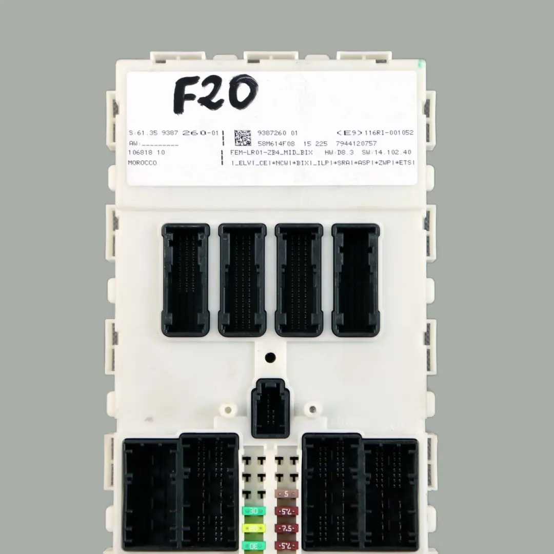 Module Control Unit FEM to BMW F20 F21 F22 F30 F31 F32 F36 with Part number 9387260 BMW F20 F21 F22 F30 F31 F32 F36 Module Control Unit FEM - SKU 9387260 - Part number 9387260