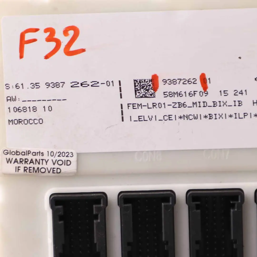  FEM Modul BMW F20 F21 F22 F30 F31 F32 F36 Karosseriesteuergerät ECU LR01 - SKU 9387262 - Teilenummer 9387262