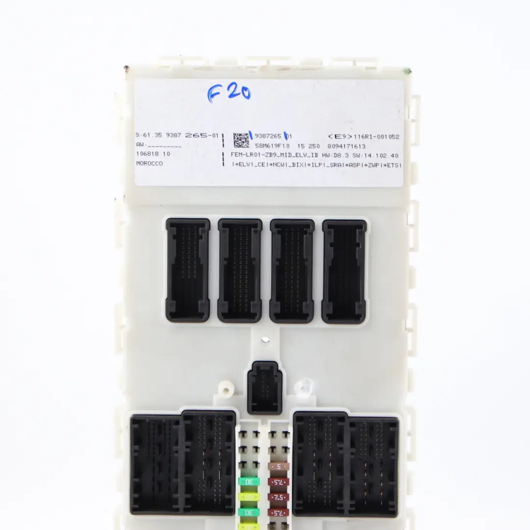  Steuergerät BMW F20 F21 F22 F30 F31 F32 F36 Modul FEM ECU LR01 - SKU 9387265 - Teilenummer 9387265