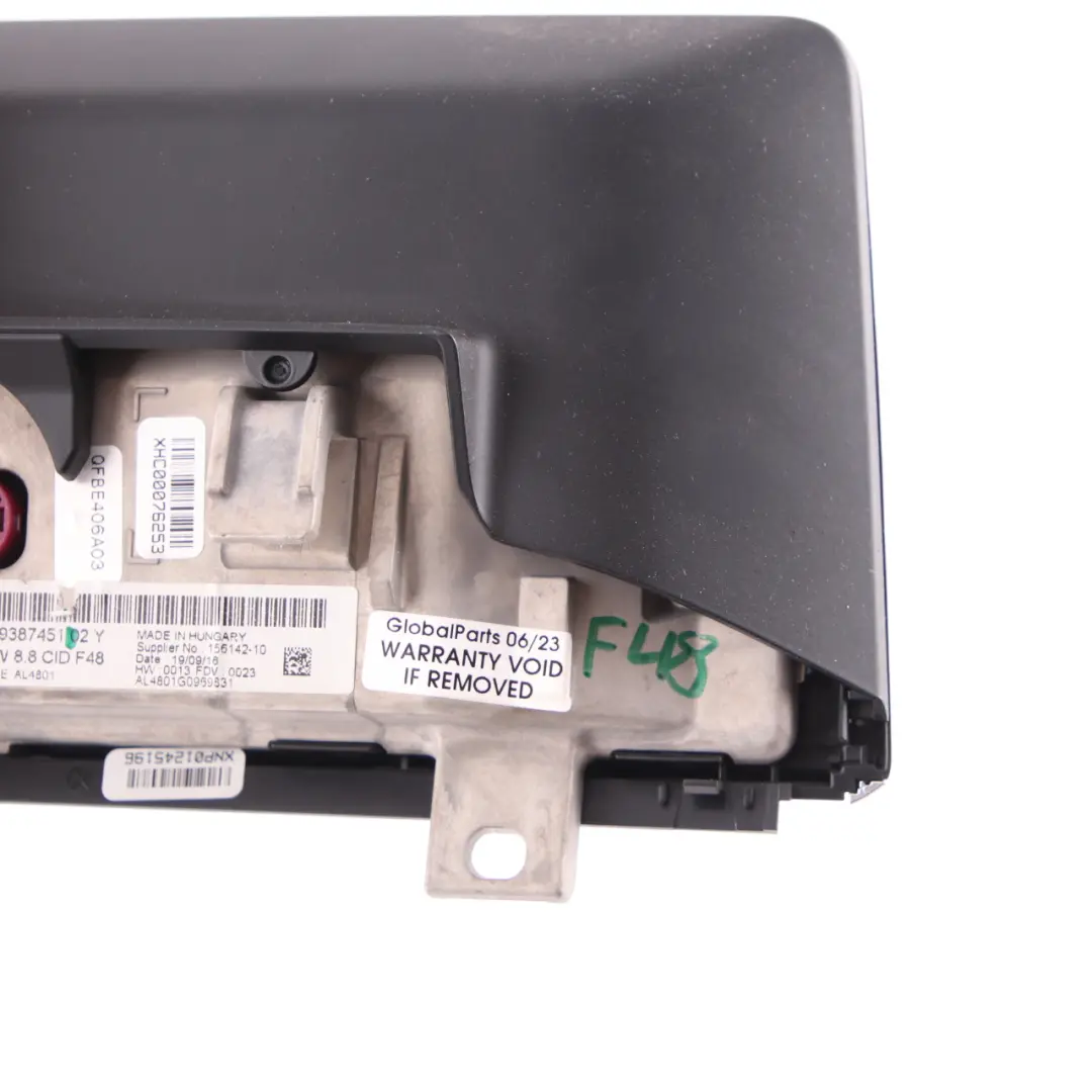 Dashboard Monitor Display Central NAV Information Screen 8,8" to BMW X1 F48 with Part number 9387451 BMW X1 F48 Dashboard Monitor Display Central NAV Information Screen 8,8" - SKU 9387451 - Part number 9387451