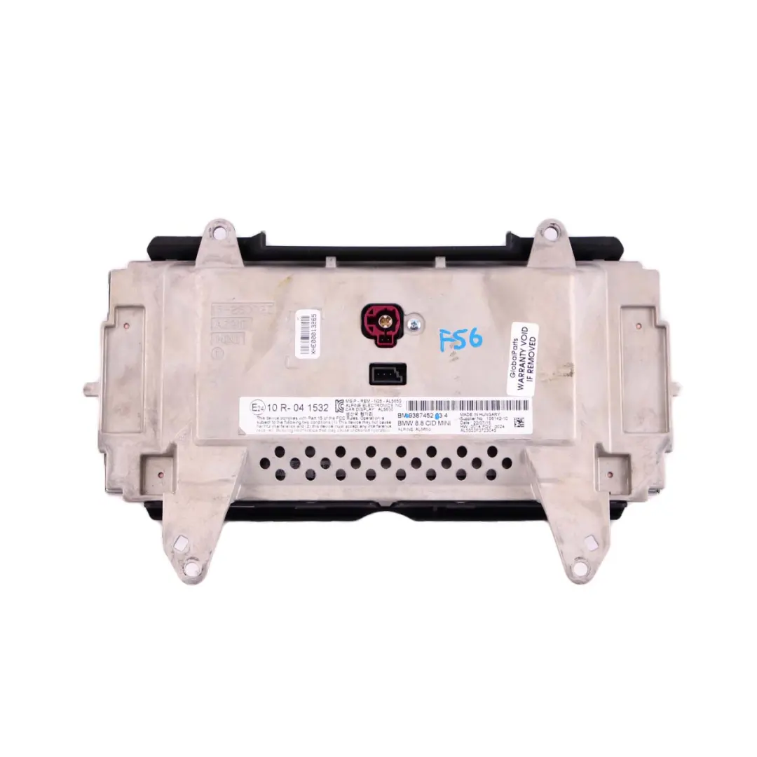 Mini F55 F56 Cruscotto Display Centrale Schermo Navigatore 8,8" - SKU 9387452 - Numero di parte 9387452
