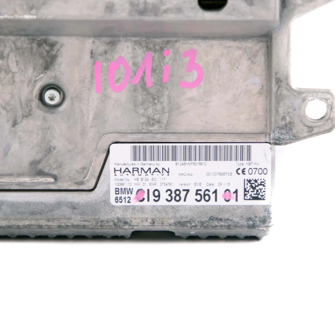  Head Unit BMW I3 I8 Mini F56 Navigation Sat Nav DAB High Control Module - SKU 9387561 - Part number 9387561