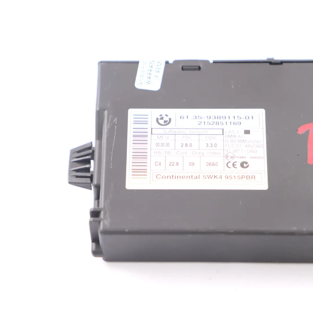 CAS3 Control Unit Key Reading Module Mini Countryman R60 - SKU 9389115 - Part number 9389115