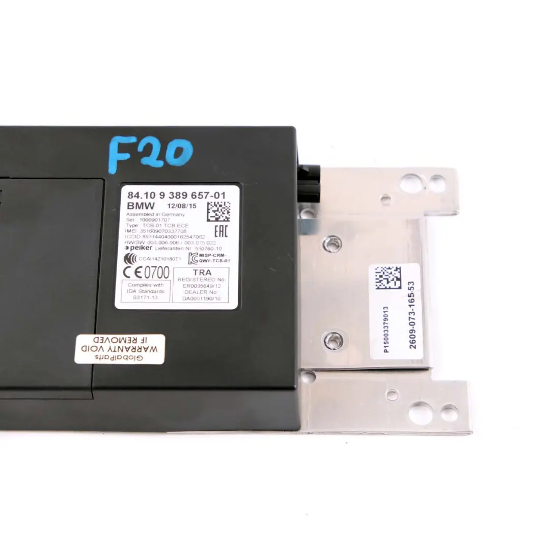 Bluetooth Teleservices GPS Telematics Module to BMW F20 F21 F30 F31 with Part number 9389657 BMW F20 F21 F30 F31 Bluetooth Teleservices GPS Telematics Module - SKU 9389657 - Part number 9389657