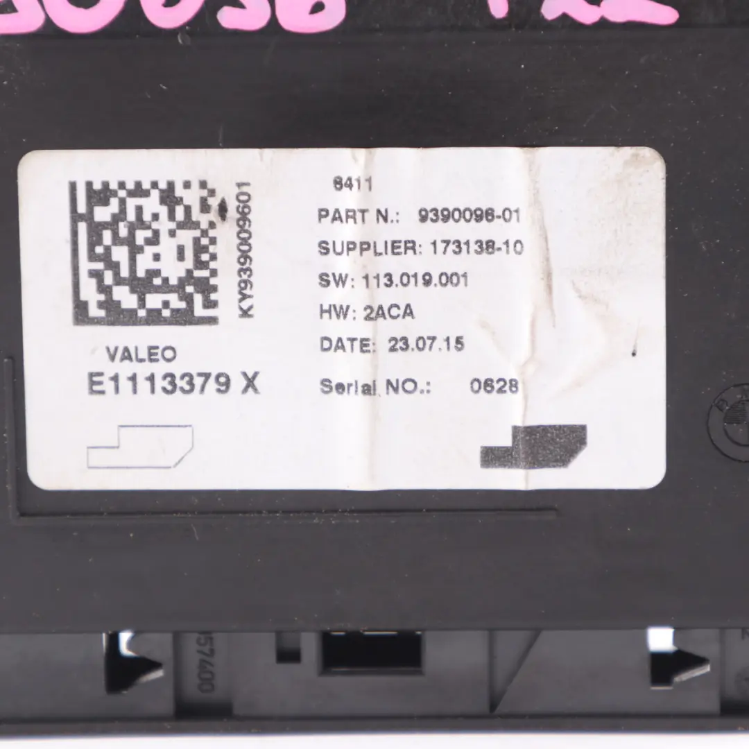 BMW F20 F30 Mini F55 F56 Air Conditioning Climate Control Unit Module - SKU 9390096 - Part number 9390096