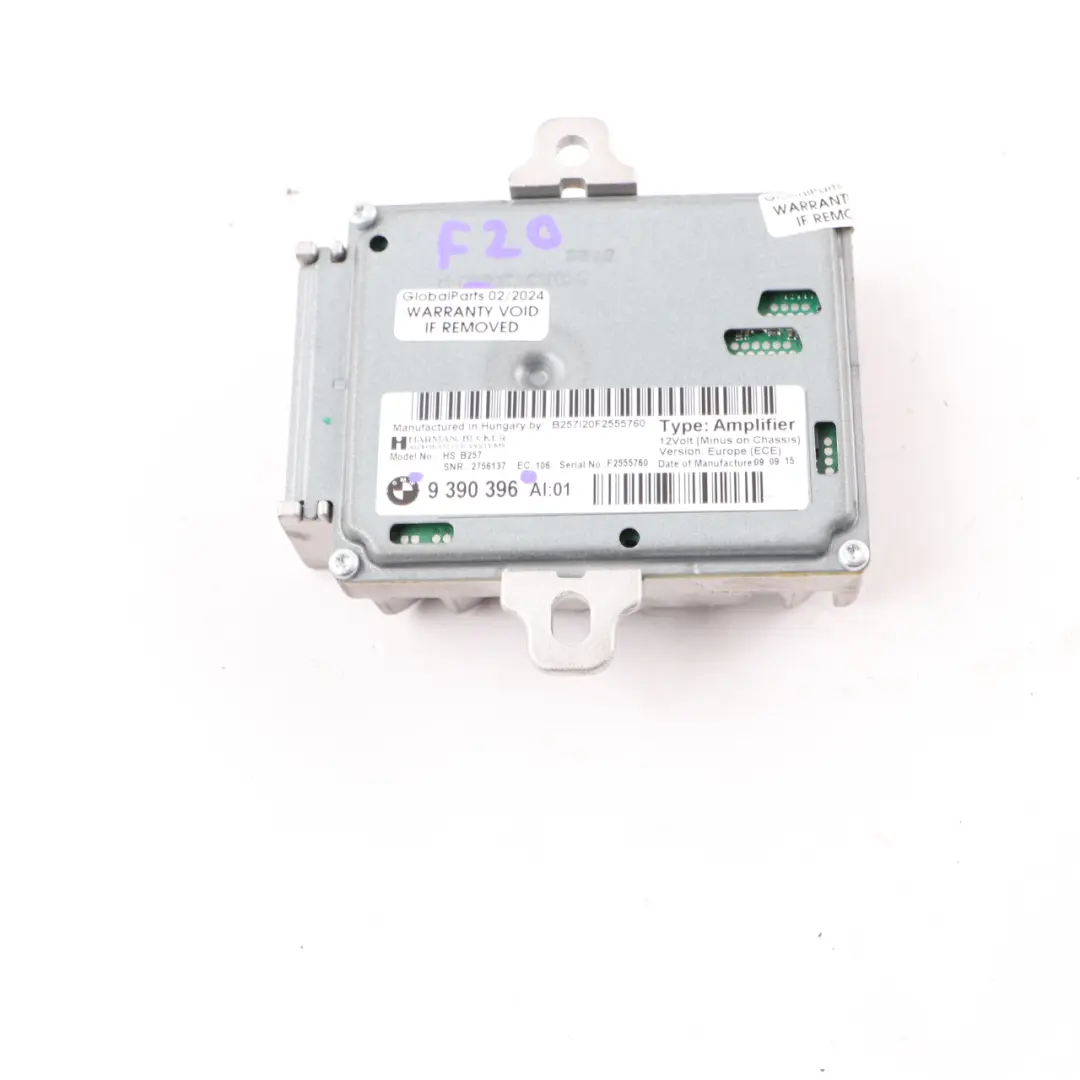  Amplificateur audio BMW F20 F21 Harman Kardon Système Conception Active 9343317 - SKU 9390396 - Numéro de pièce 9390396