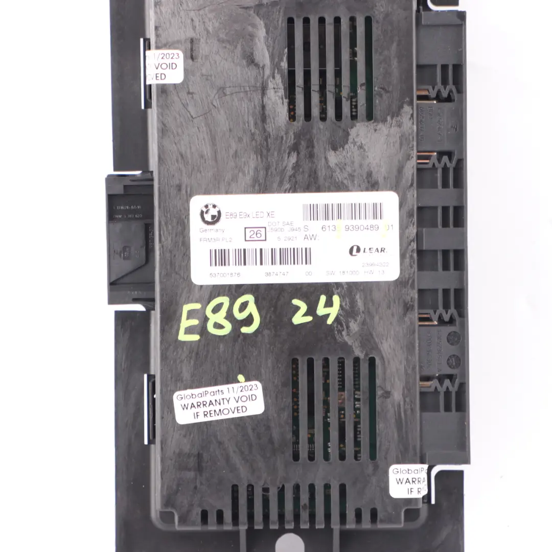 BMW Z4 E89 Modulo Luci Vano Piedi Unità Di Controllo ECU FRM3R PL2 Lear - SKU 9390489 - Numero di parte 9390489