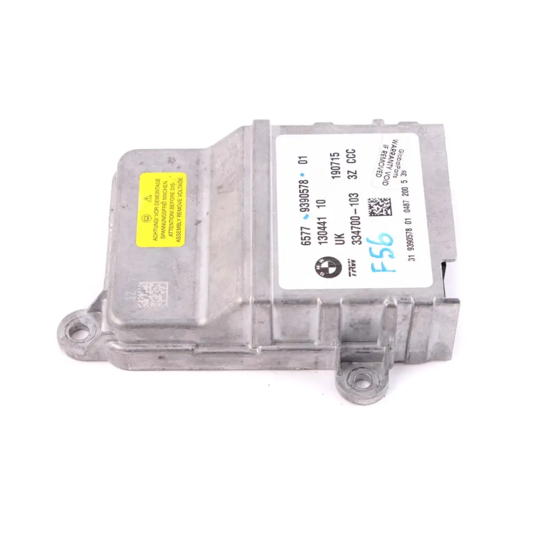 Airbag Control Unit Module ECU to BMW 2 X1 Series F45 F48 Mini F55 F56 F60 with Part number 9390578 BMW 2 X1 Series F45 F48 Mini F55 F56 F60 Airbag Control Unit Module ECU - SKU 9390578 - Part number 9390578