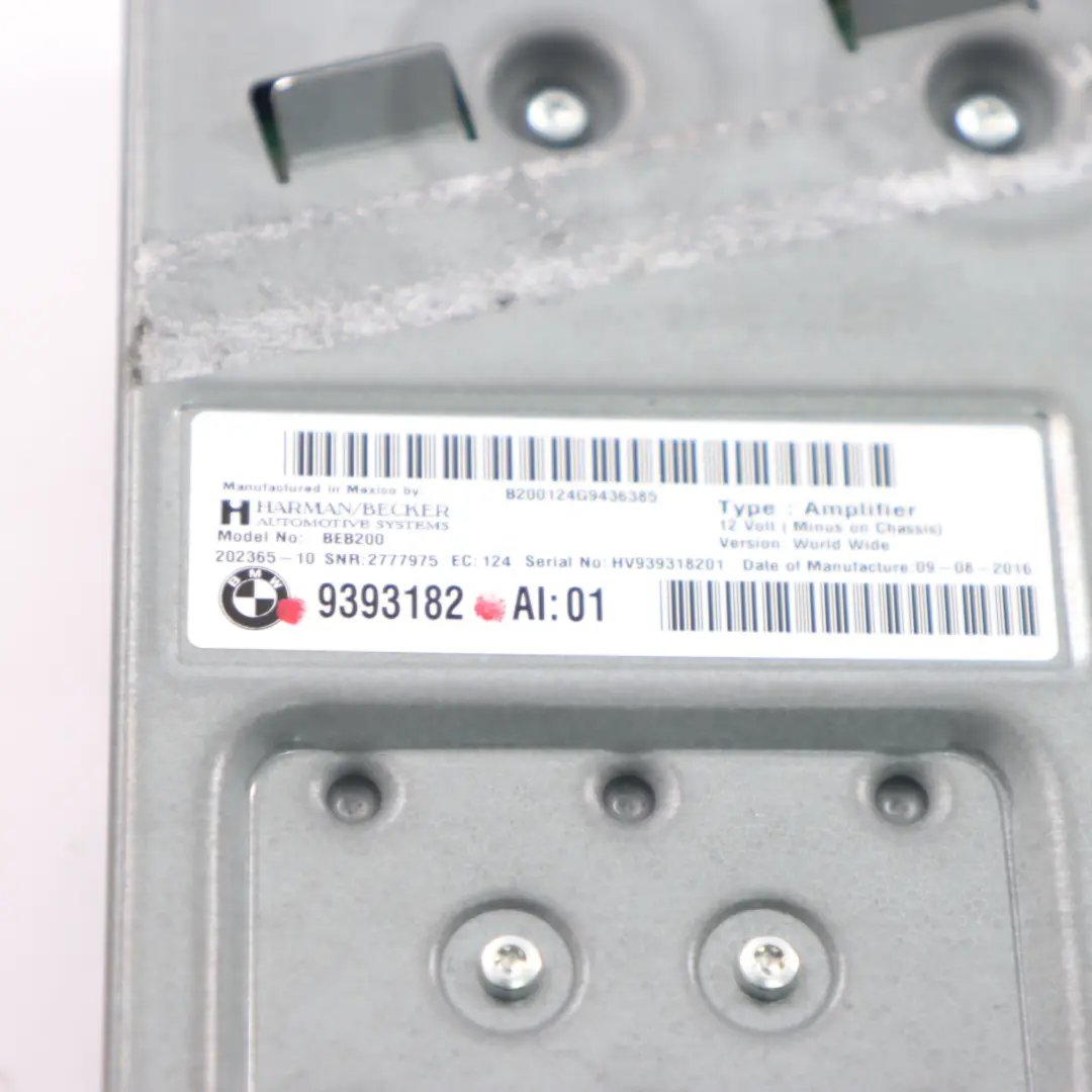 BMW F25 F26 F15 F16 Amplificador de audio Harman Kardon Surround Sound - SKU 9393182 - Número de pieza 9393182