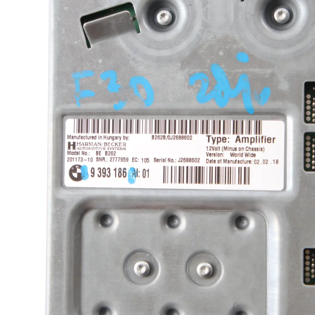 Amplificatore audio BMW F30 F31 LCI Hifi Harman Kardon Unità controllo per con numero di parte 9393186 Amplificatore audio BMW F30 F31 LCI Hifi Harman Kardon Unità controllo - SKU 9393186 - Numero di parte 9393186