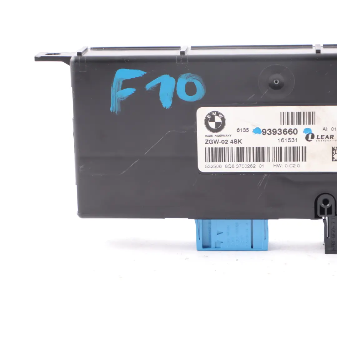 Central Gateway Modul Steuergerät Lear ZGW-02 4SK Lear für BMW F10 mit Teilenummer 9393660 BMW F10 Central Gateway Modul Steuergerät Lear ZGW-02 4SK Lear - SKU 9393660 - Teilenummer 9393660