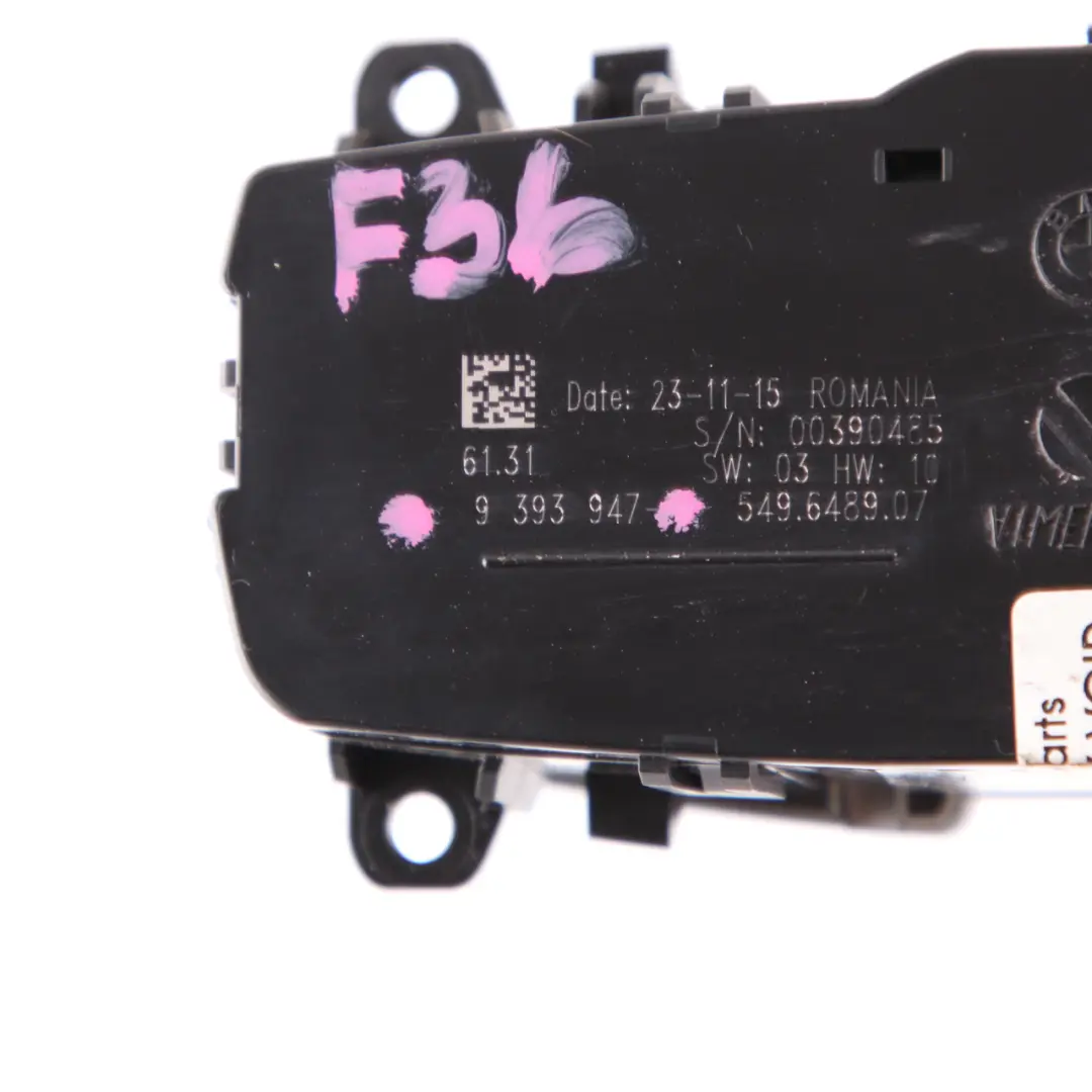  Light Switch BMW F20 F30 F36 Control Element Headlight Headlamp Black - SKU 9393947 - Part number 9393947
