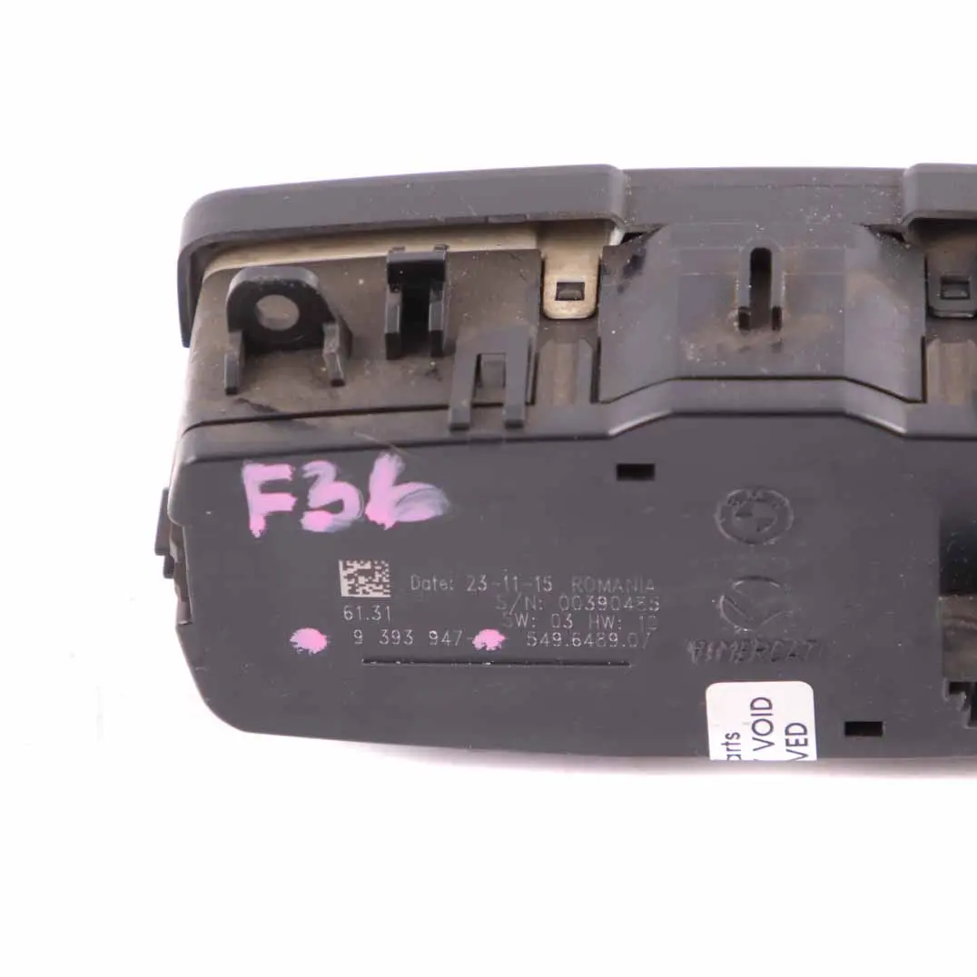  Lichtschalter BMW F20 F30 F36 Bedienelement Scheinwerfer Schwarz - SKU 9393947 - Teilenummer 9393947