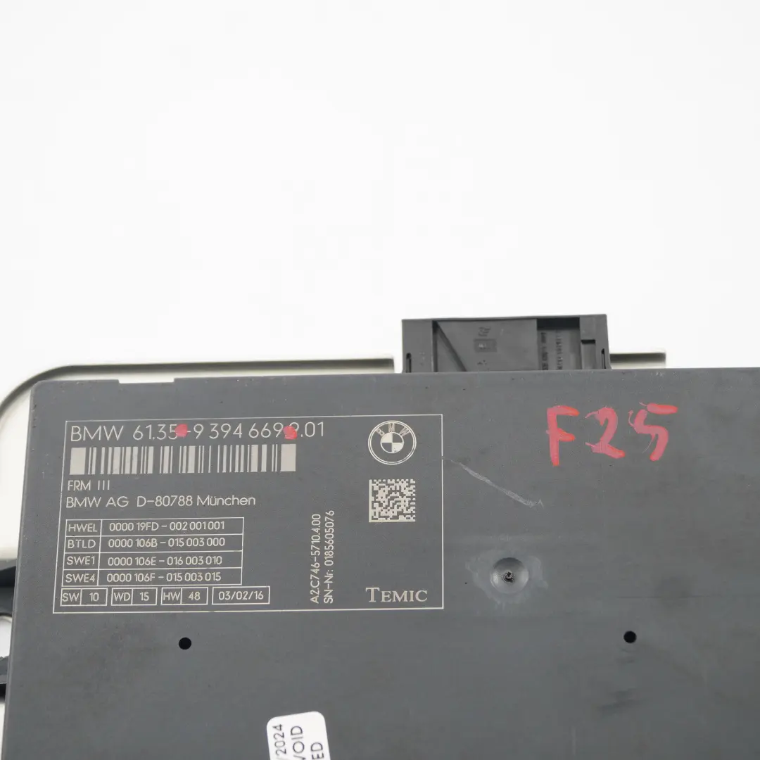 BMW X3 F25 Unité contrôle module d'éclairage de l'habitacle ECU FRM3 - SKU 9394669 - Numéro de pièce 9394669