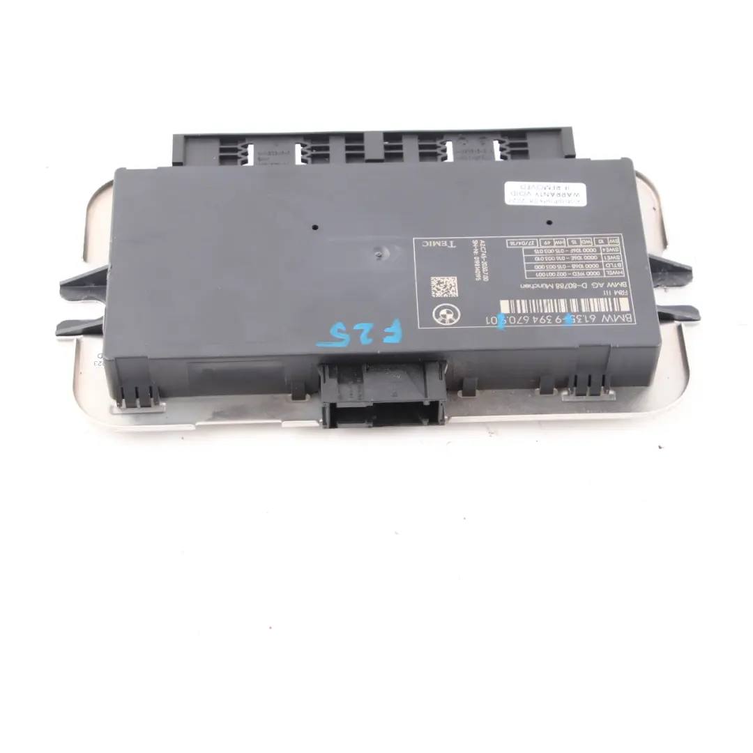 Footwell Light Control Module ECU Unit FRM3 III TEMIC to BMW F25 with Part number 9394670 BMW F25 Footwell Light Control Module ECU Unit FRM3 III TEMIC - SKU 9394670 - Part number 9394670