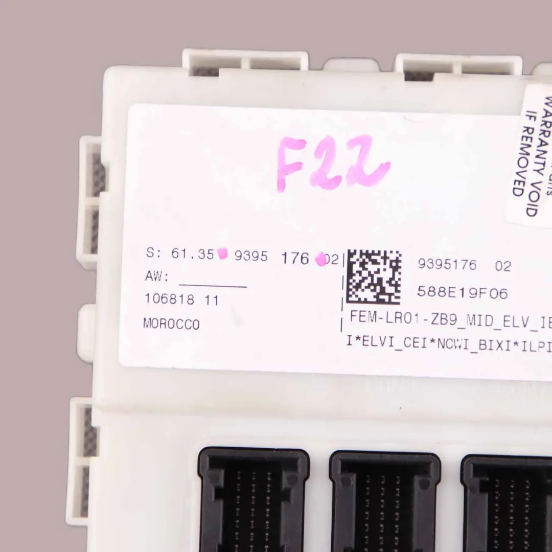 FEM Module BMW F20 F22 F30 F32 ECU Control Unit Fuse Box to with Part number 9395176 FEM Module BMW F20 F22 F30 F32 ECU Control Unit Fuse Box - SKU 9395176 - Part number 9395176