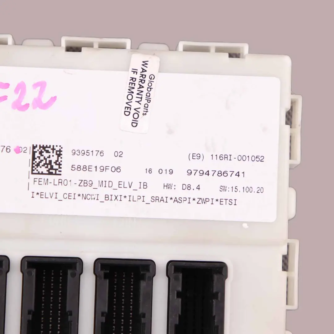  Modulo FEM BMW F20 F22 F30 F32 Unità controllo ECU Scatola dei fusibili - SKU 9395176 - Numero di parte 9395176