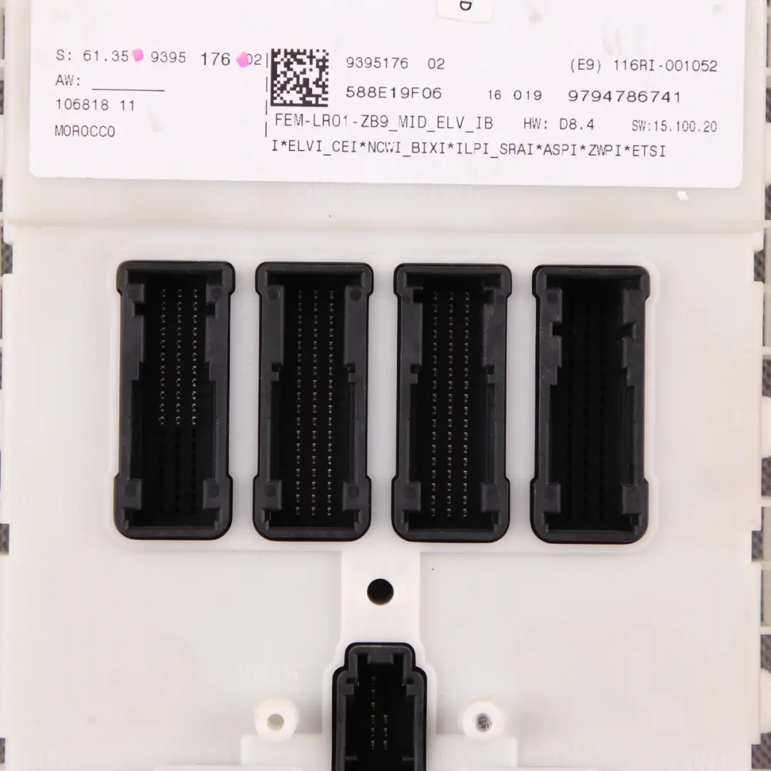  Modulo FEM BMW F20 F22 F30 F32 Unità controllo ECU Scatola dei fusibili - SKU 9395176 - Numero di parte 9395176