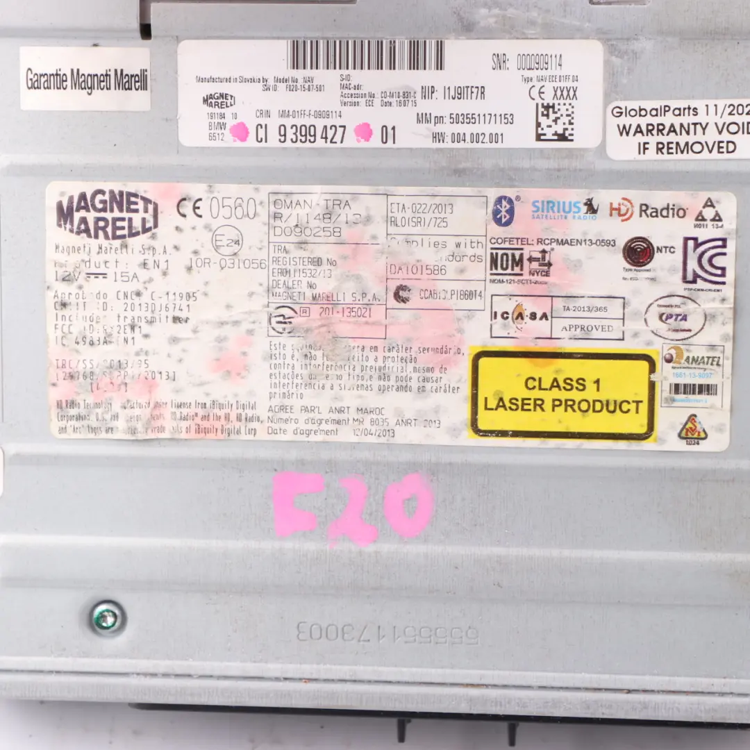 BMW F20 F21 F22 F30 F31 Radio Czytnik CD Nawigacji - SKU 9399427 - Numer Części 9874338