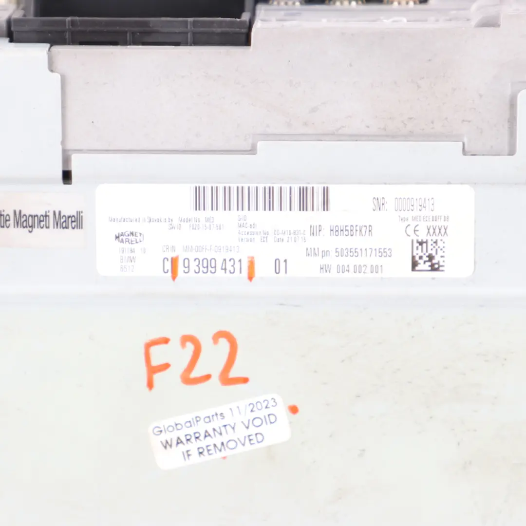 BMW F10 LCI F20 F21 F30 F31 DAB Modulo controllo della testa Bluetooth - SKU 9399431 - Numero di parte 9399431