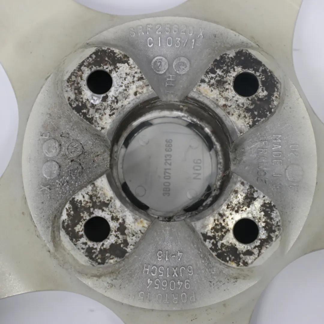 Citroen Silver Alloy Wheel Rim 4x108 15" ET:18 6J to with Part number 940654 Citroen Silver Alloy Wheel Rim 4x108 15" ET:18 6J - SKU 940654-1 - Part number 940654