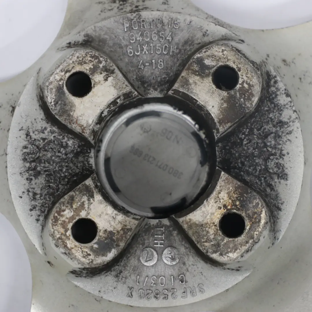 Citroen Silver Alloy Wheel Rim 4x108 15" ET:18 6J to with Part number 940654 Citroen Silver Alloy Wheel Rim 4x108 15" ET:18 6J - SKU 940654-3 - Part number 940654