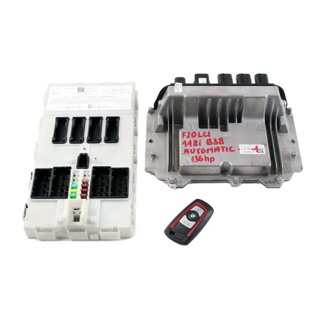 B38 136HP Engine ECU Kit DME FEM Key Automatic to BMW F20 F21 LCI 118i with Part number 9424338 BMW F20 F21 LCI 118i B38 136HP Engine ECU Kit DME FEM Key Automatic - SKU 9424338-1 - Part number 9424338