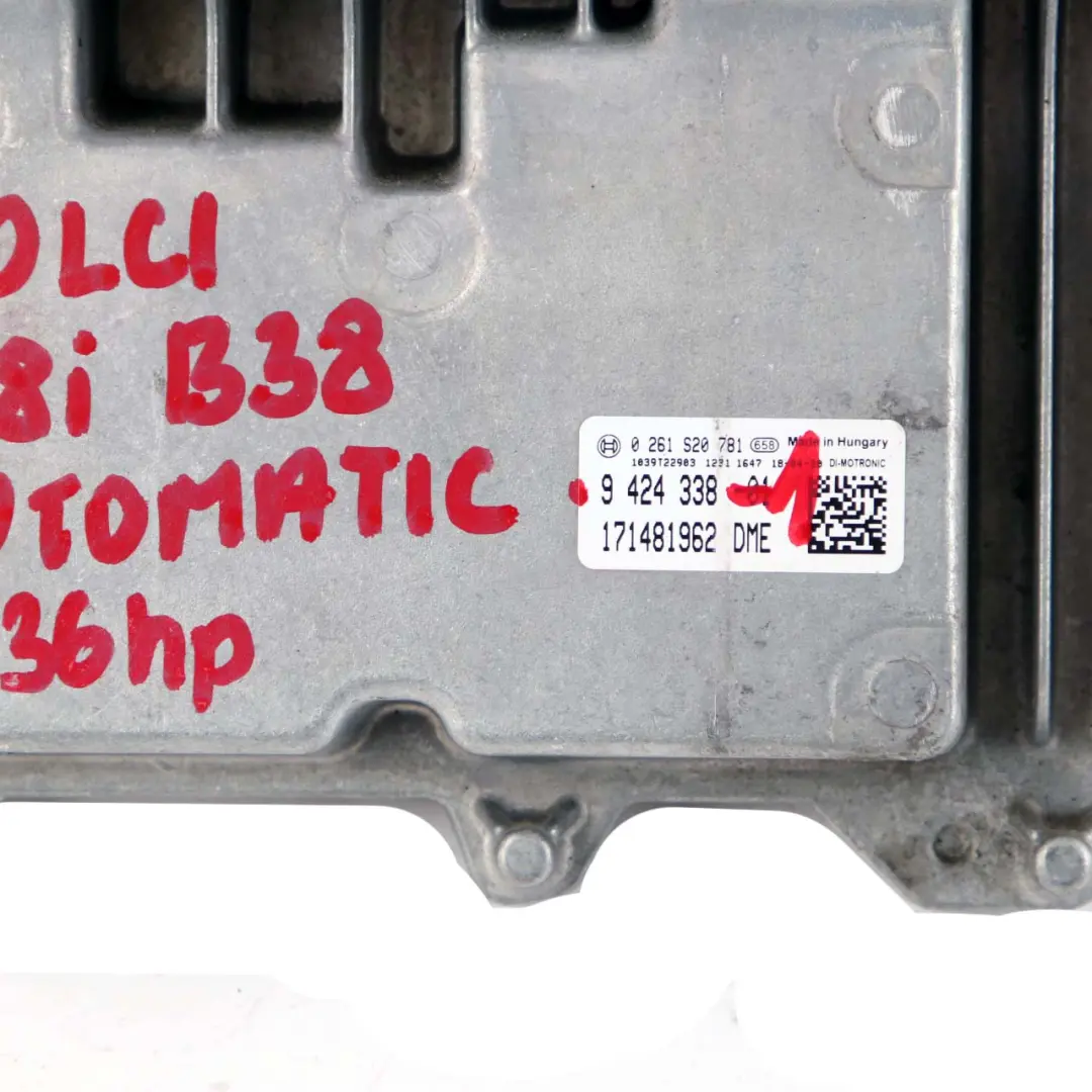 B38 136HP Engine ECU Kit DME FEM Key Automatic to BMW F20 F21 LCI 118i with Part number 9424338 BMW F20 F21 LCI 118i B38 136HP Engine ECU Kit DME FEM Key Automatic - SKU 9424338-1 - Part number 9424338