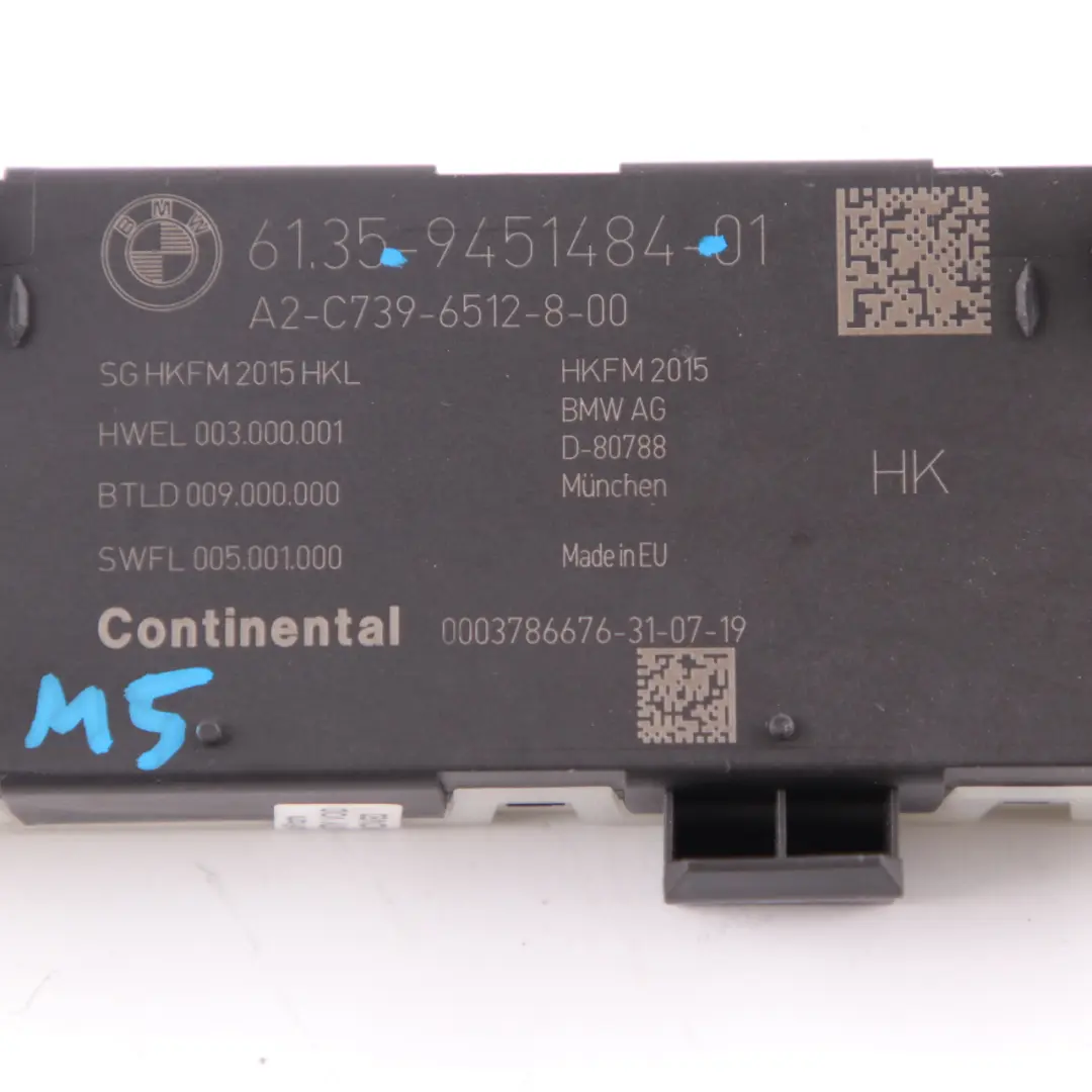 Moduł Sterowania Klapy Pokrywy Bagażnika do BMW F40 F90 M5 G20 G30 o numerze 9451484 BMW F40 F90 M5 G20 G30 Moduł Sterowania Klapy Pokrywy Bagażnika - SKU 9451484 - Numer Części 9451484