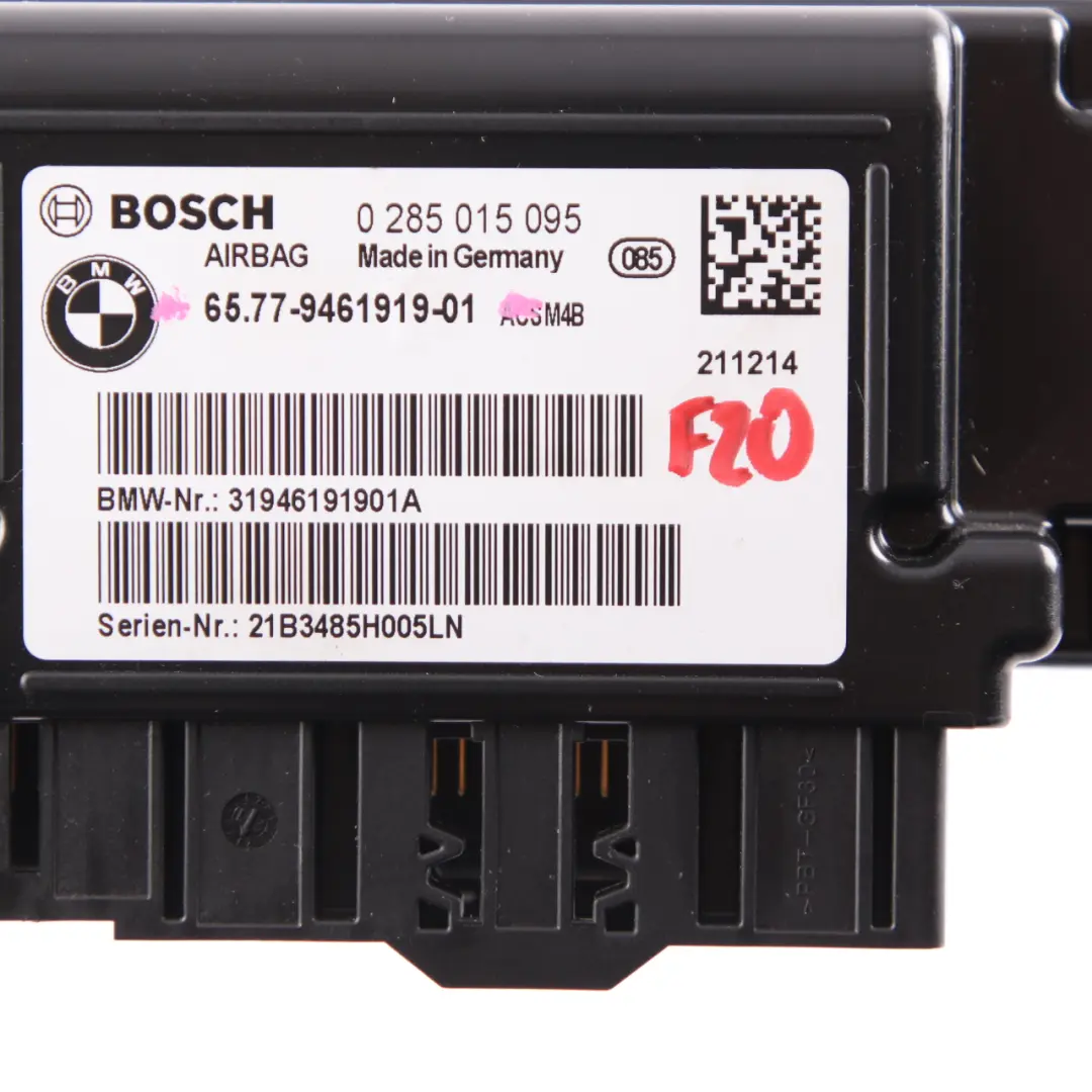 Airbag Control Unit Module 0285015095 to BMW F20 F21 F30 F31 with Part number 9461919 BMW F20 F21 F30 F31 Airbag Control Unit Module 0285015095 - SKU 9461919 - Part number 9461919