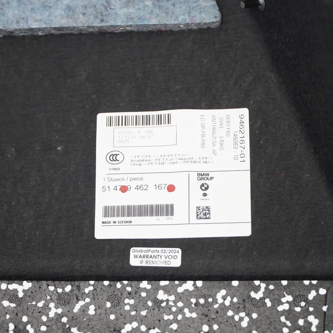 Cache Coffre Panneau Latéral Arrière Bagages Gauche pour Mini Countryman F60 à propos du numéro de pièce 9462167 Mini Countryman F60 Cache Coffre Panneau Latéral Arrière Bagages Gauche - SKU 9462167 - Numéro de pièce 9462167