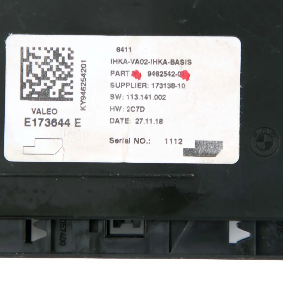 BMW F20 F21 F30 F31 Mini F56 Modulo Aria Condizionata Controllo A/C - SKU 9462542 - Numero di parte 9462542