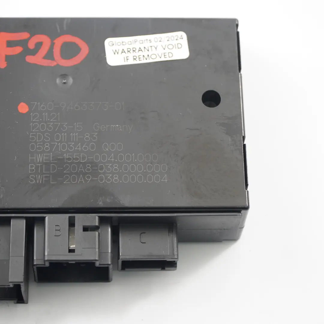 BMW F20 F21 F30 F31 F32 Towing Hitch Trailer Hook Module Control Unit - SKU 9463373 - Part number 9463373