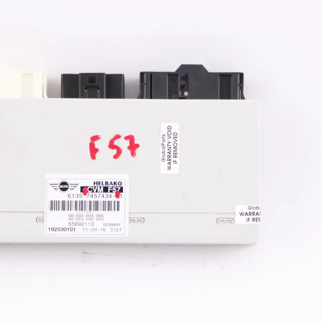 Verdecksteuergerät Modul CVM 7457434 für Mini Cooper One F57 Cabrio mit Teilenummer 9464652 Mini Cooper One F57 Cabrio Verdecksteuergerät Modul CVM 7457434 - SKU 9464652 - Teilenummer 9464652