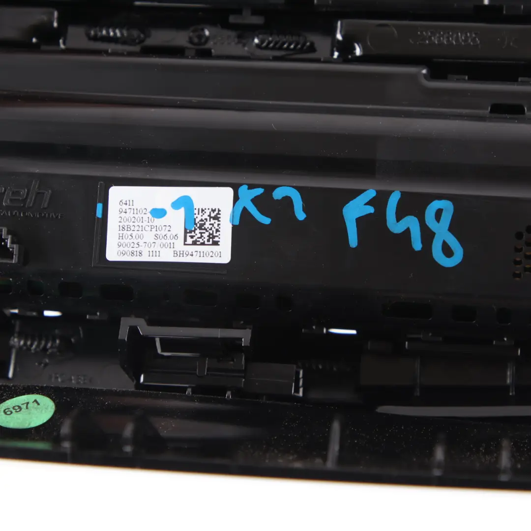 Conditioning Panel Radio A/C Switch Climate Control to BMW F45 X1 F48 Air with Part number 9471102 BMW F45 X1 F48 Air Conditioning Panel Radio A/C Switch Climate Control - SKU 9471102-1 - Part number 9471102