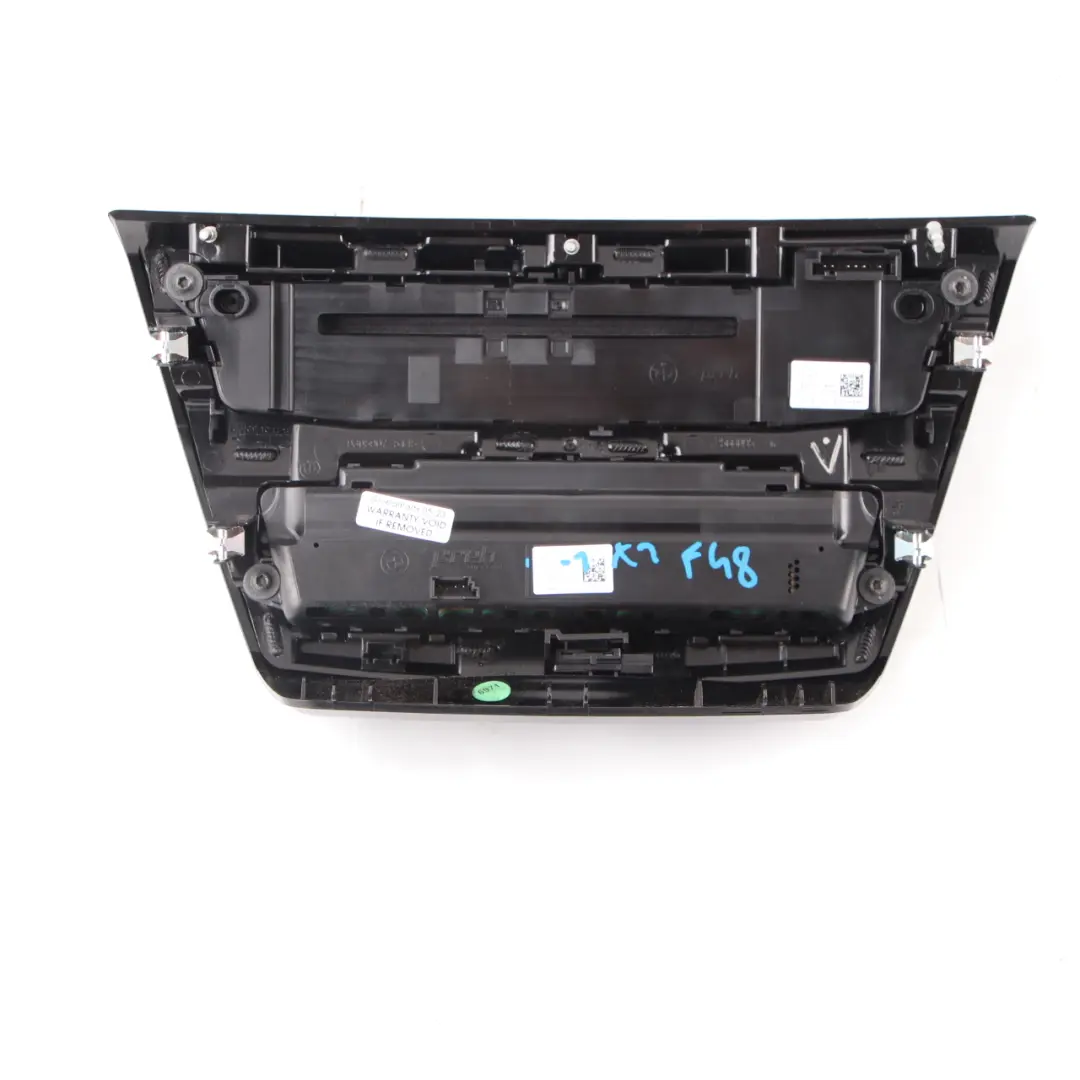 Panel Aire Acondicionado Radio Interruptor Climatizador para BMW F45 X1 F48 con número de pieza 9471102 BMW F45 X1 F48 Panel Aire Acondicionado Radio Interruptor Climatizador - SKU 9471102-1 - Número de pieza 9471102