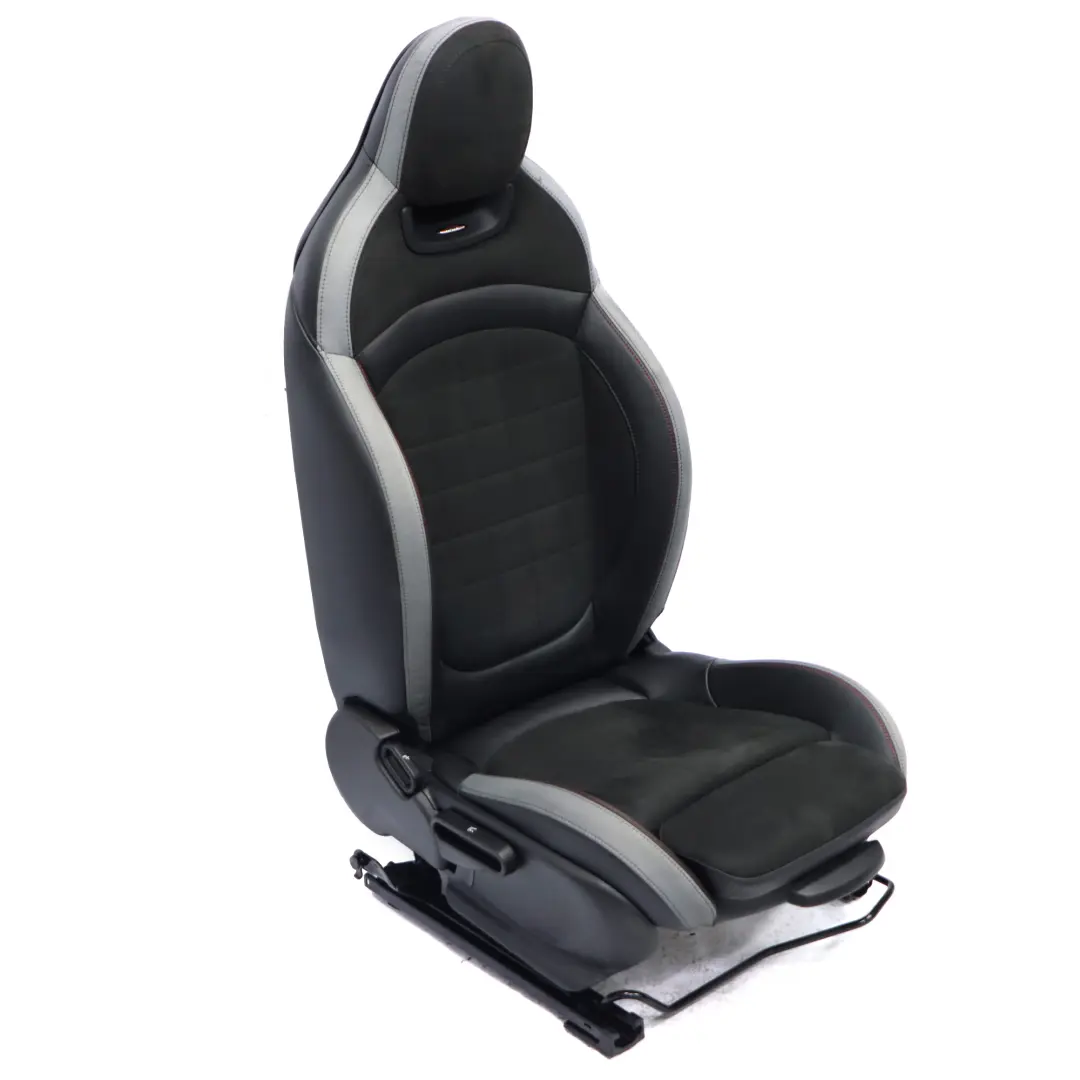 Fotel Siedzenie Prawy Przód Skóra Dinamica Czarne Szare do Mini JCW F60 o numerze 9471300 Mini JCW F60 Fotel Siedzenie Prawy Przód Skóra Dinamica Czarne Szare - SKU 9471300-1 - Numer Części 9471300