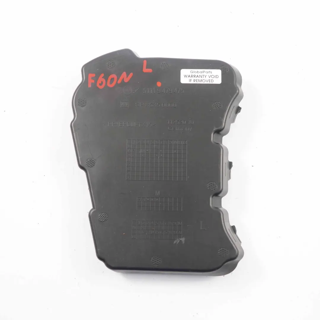 Parachoques Izquierdo Tapa Entrada Aire Soporte Faro Antiniebla para Mini F60 LCI con número de pieza 9479475 Mini F60 LCI Parachoques Izquierdo Tapa Entrada Aire Soporte Faro Antiniebla - SKU 9479475 - Número de pieza 9479475